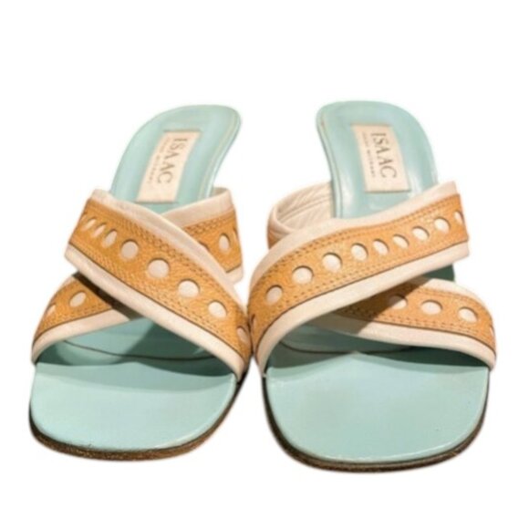 Isaac Mizrahi Open Toe Sandals Kitten Heels - Picture 4 of 5